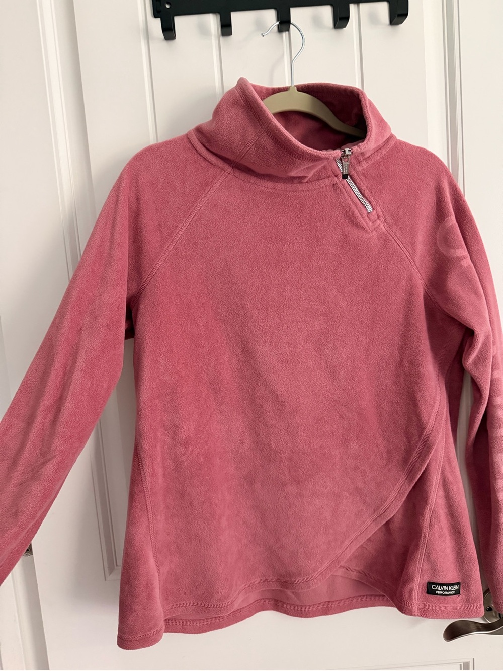 Calvin Klein Dusty Rose Quarter-Zip Turtleneck Fleece